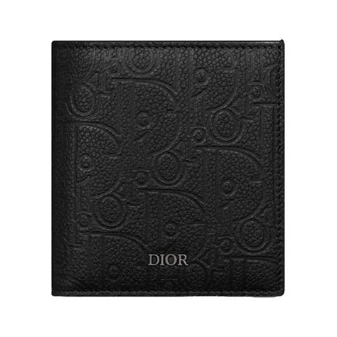 Bifold Wallet Deep Gray Dior Gravity Leather 